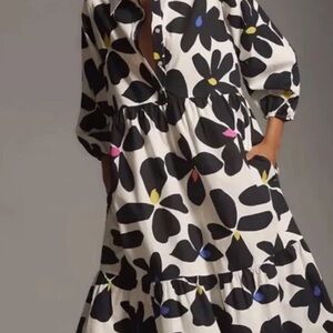 Anthropologie The Bettina Tiered Midi Dress, XL